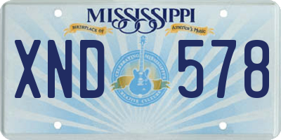 MS license plate XND578