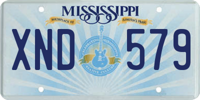 MS license plate XND579