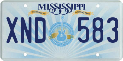 MS license plate XND583
