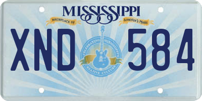 MS license plate XND584