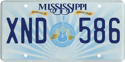 MS license plate XND586