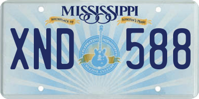 MS license plate XND588