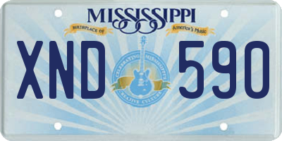 MS license plate XND590