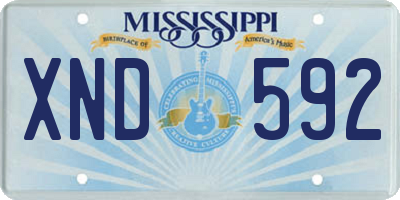 MS license plate XND592