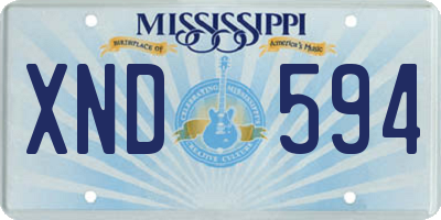 MS license plate XND594