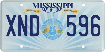 MS license plate XND596