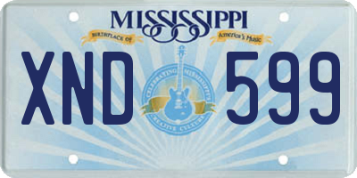 MS license plate XND599