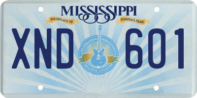 MS license plate XND601