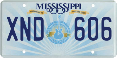 MS license plate XND606