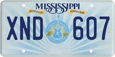 MS license plate XND607