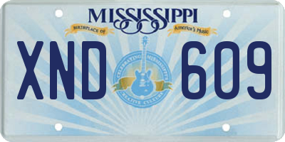 MS license plate XND609
