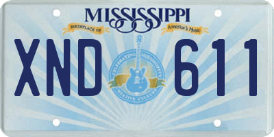 MS license plate XND611