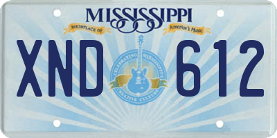 MS license plate XND612