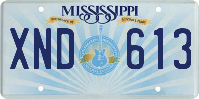 MS license plate XND613