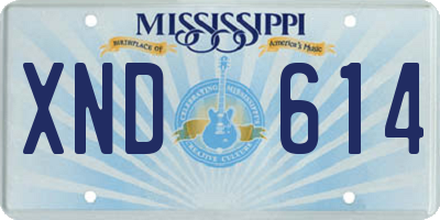 MS license plate XND614