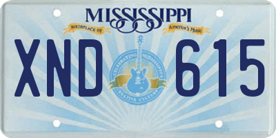 MS license plate XND615