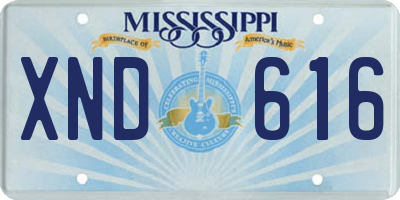 MS license plate XND616