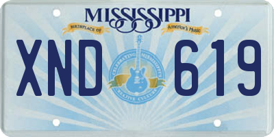 MS license plate XND619