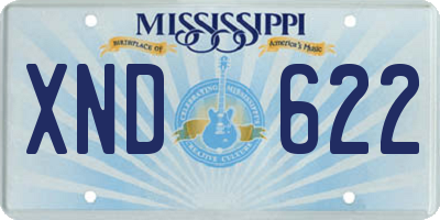 MS license plate XND622