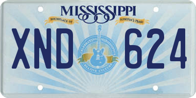 MS license plate XND624