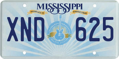 MS license plate XND625