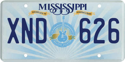 MS license plate XND626