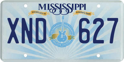 MS license plate XND627