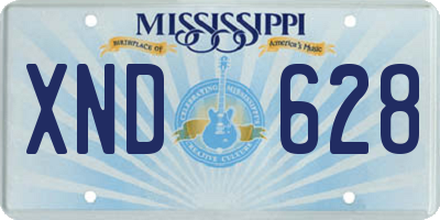 MS license plate XND628