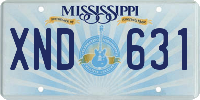 MS license plate XND631