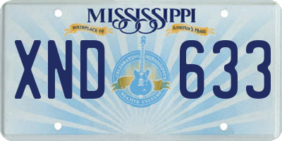 MS license plate XND633