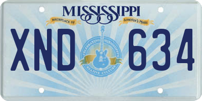 MS license plate XND634