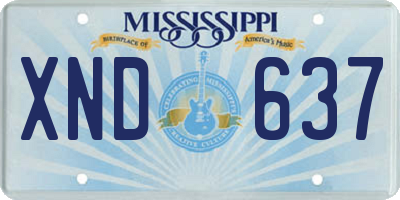 MS license plate XND637
