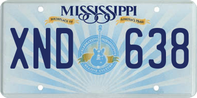 MS license plate XND638