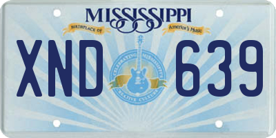 MS license plate XND639