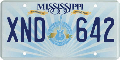 MS license plate XND642