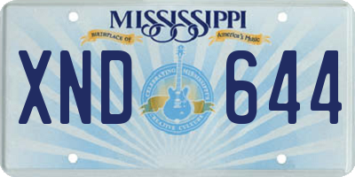 MS license plate XND644