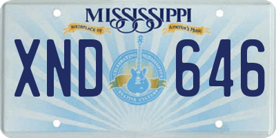 MS license plate XND646
