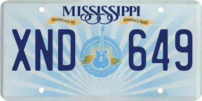 MS license plate XND649