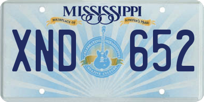 MS license plate XND652