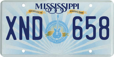 MS license plate XND658