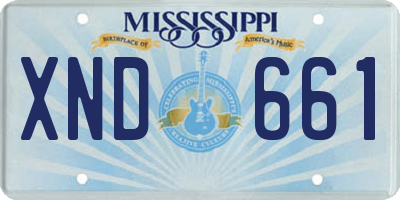 MS license plate XND661