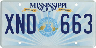 MS license plate XND663