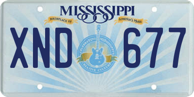 MS license plate XND677