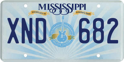 MS license plate XND682