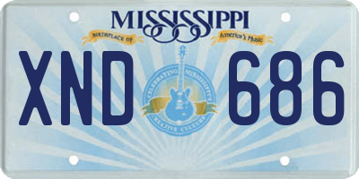MS license plate XND686