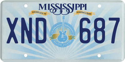 MS license plate XND687