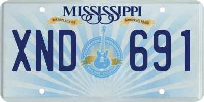 MS license plate XND691