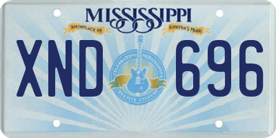 MS license plate XND696