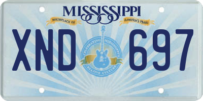 MS license plate XND697