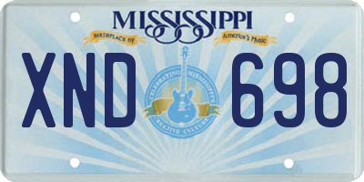 MS license plate XND698